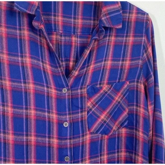 Anthropologie Cloth & Stone Plaid Button Up Shirt - Picture 3 of 9